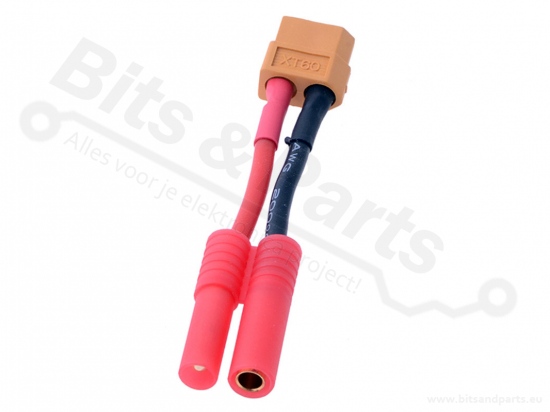Verloopkabeltje XT60 female - HXT 4mm 